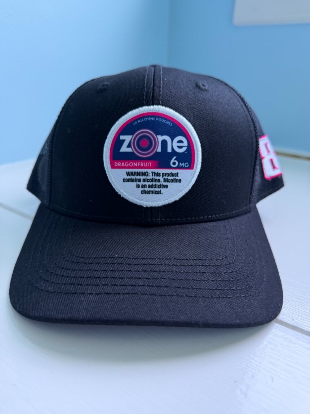 Black Mesh Trucker Hat - Zone Pouch Dragonfruit